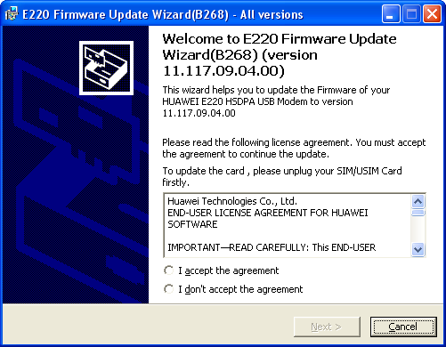 Postup flashování firmware - bod 1