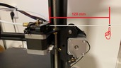 Odměření 120mm filamentu a označení