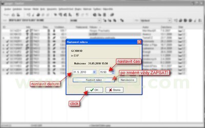 Generování statistik - nastavení datumu či hodiny nálezu konkrétní keše